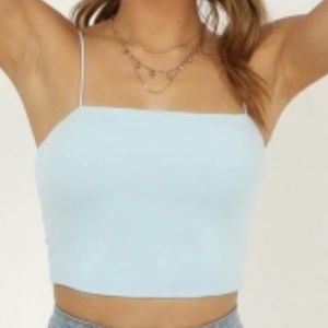 Light blue spaghetti strap tank top